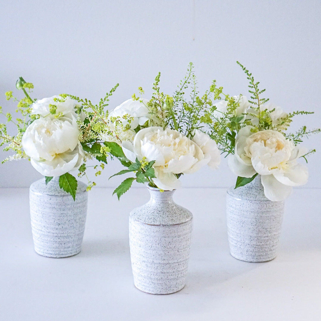 Trio bud vases for wedding and event - The Flower Nook