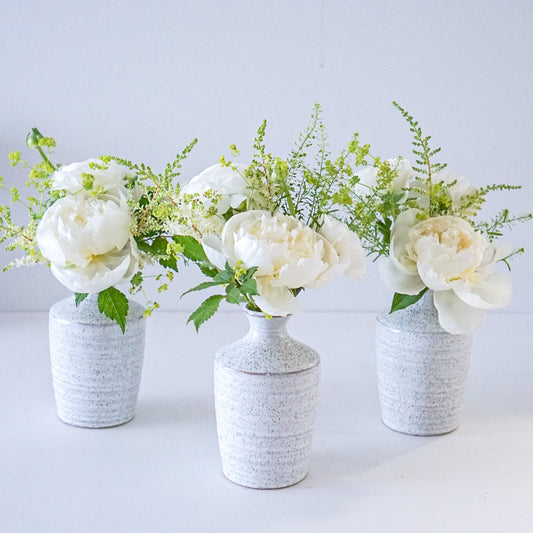 Trio bud vases for wedding and event - The Flower Nook