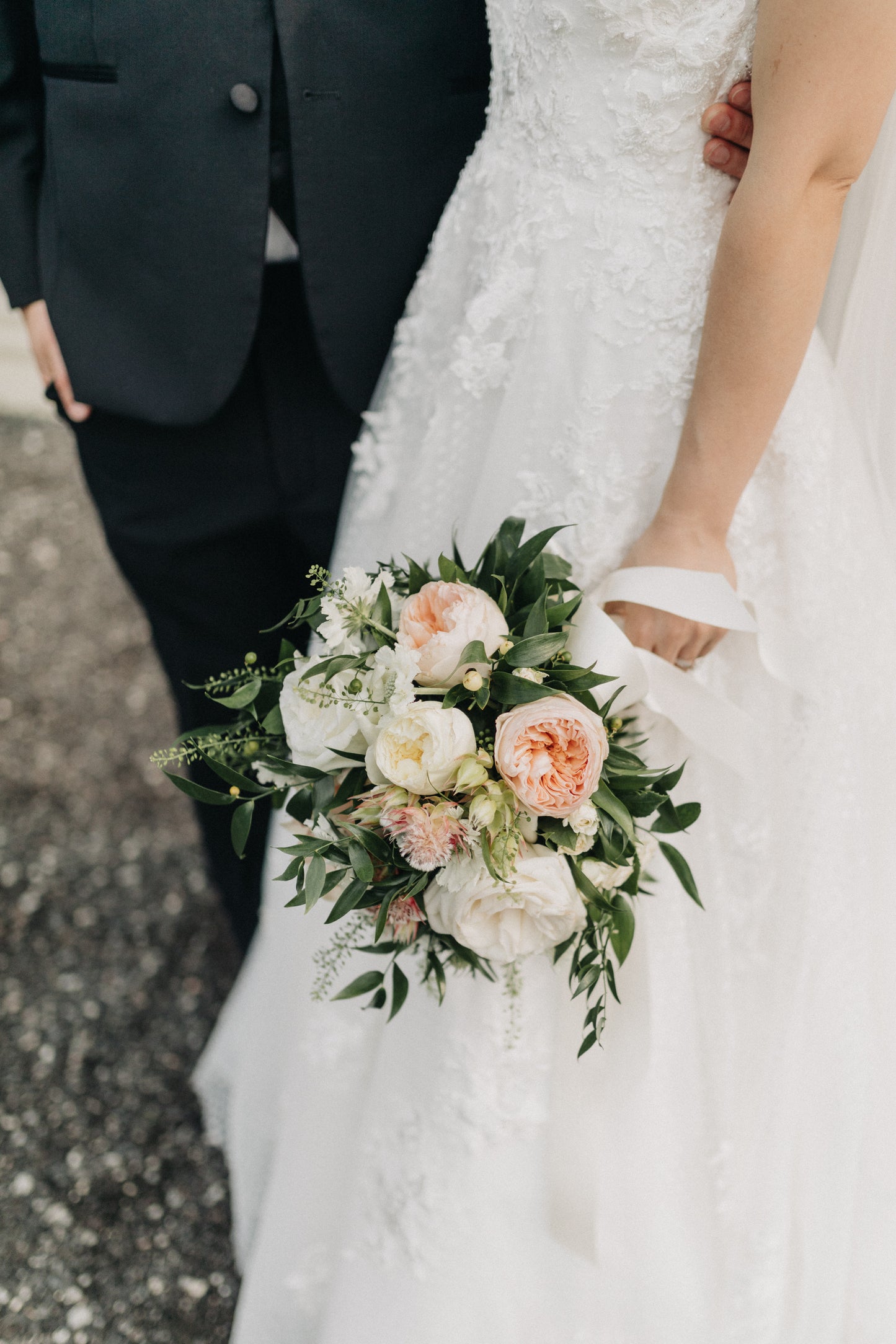 An asymmetrical design, a lot of movement and depth between the flowers, placing each bloom on a different plane, so that the bouquet has an airy quality and feels more natural and freshly picked- The Flower Nook - Toronto Florist